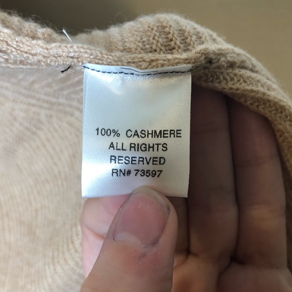 Raffi women’s open Cardigan cashmere small tan - Picture 4 of 8